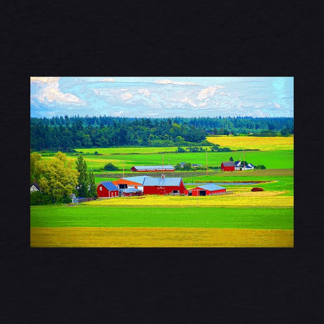 Red Barns in Coupeville Washington by SeaChangeDesign